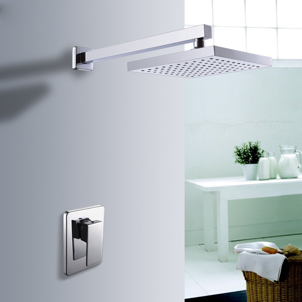 KES Bathroom Shower Faucet Set Single Handle Solid Rain shower Head