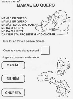 Sequência de atividade - Marchinha: Mamãe eu quero - Professores Heróis