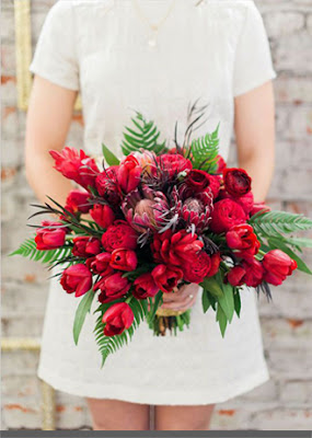 Red wedding flowers