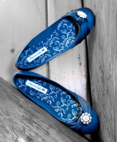 Blue Flats Bridal Wedding Shoes