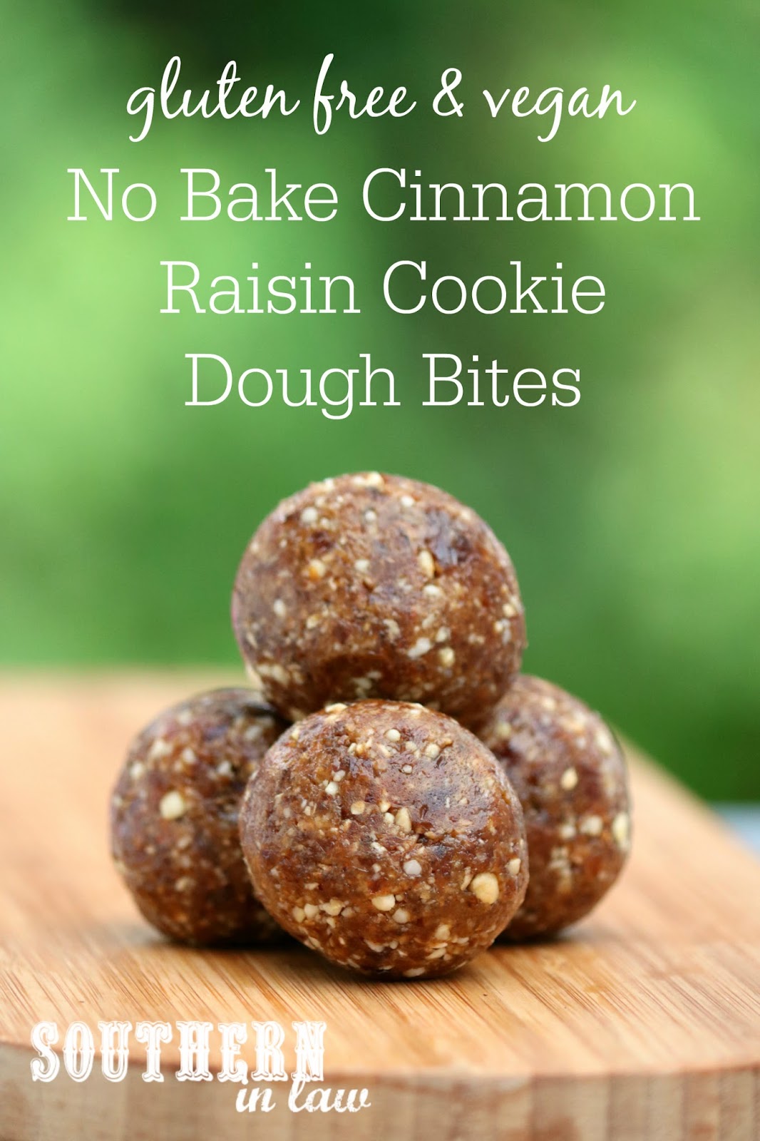 Southern In Law Recipe No Bake Cinnamon Raisin Cookie Dough Bites (Gluten Free & Vegan)