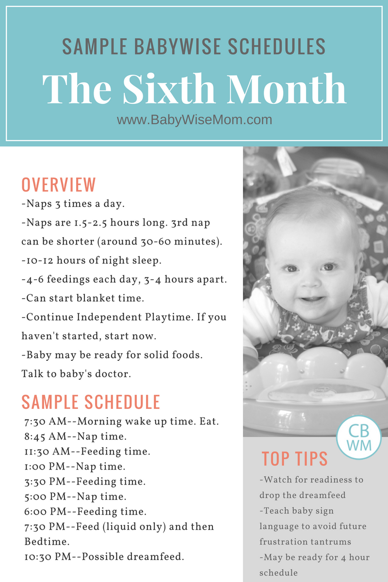 6 Month Old Feeding Chart