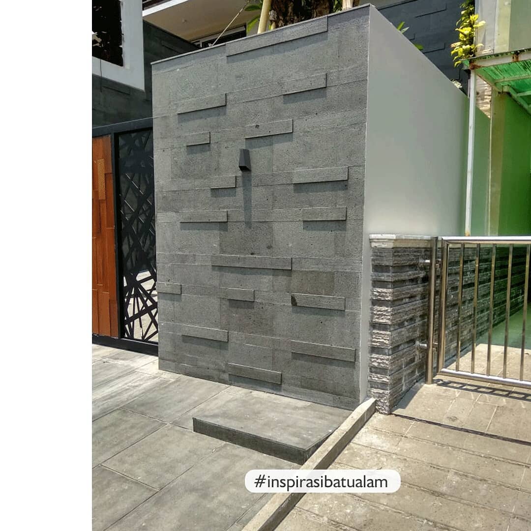 PAGAR CANTIK BATU ANDESIT SUSUN KOMBINASI - JUAL BATU ALAM TERLENGKAP