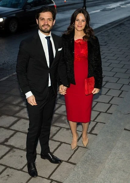 Queen Silvia of Sweden, Prince Carl Philip of Sweden and Princess Sofia of Sweden visits the annual formal meeting of Royal Swedish Academy of Fine Arts.
