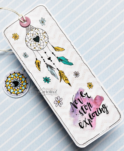 zakładka handmade ręcznie kolorowana zakładka