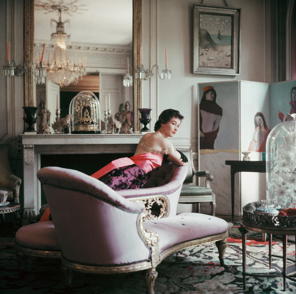 Ghislaine Lounges in Elsa Schiaparelli’s Home – Photo Mark Shaw