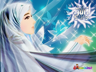 Akhwat jilbab biru (desainkawanimut)