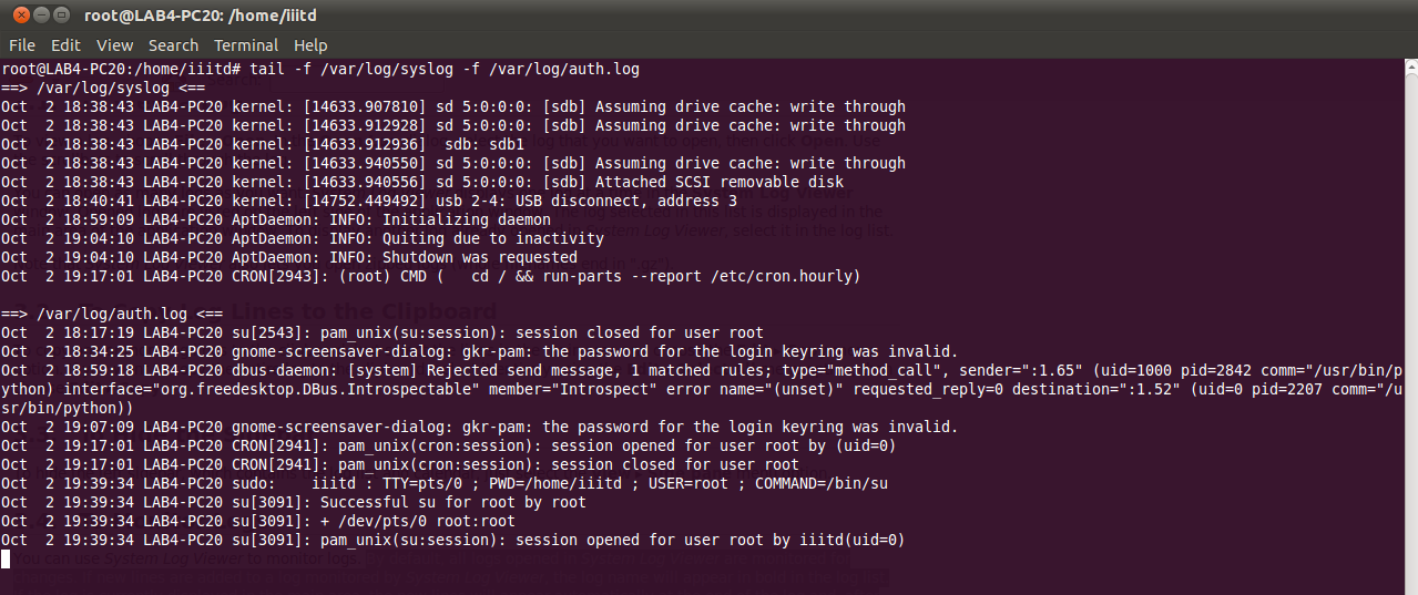 IIITD System Management 2011 Monitoring System Log Information
