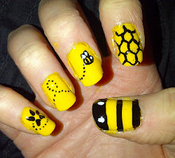 bumble bee nail art design