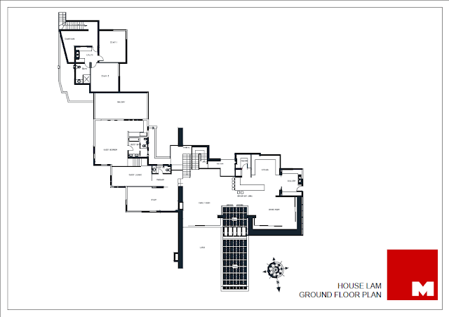 Ground floor plan of the Lam House