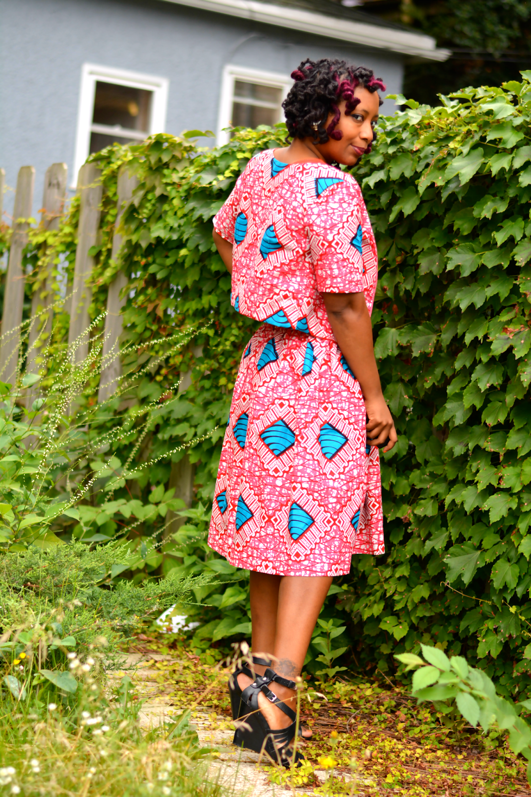 african print skirt set
