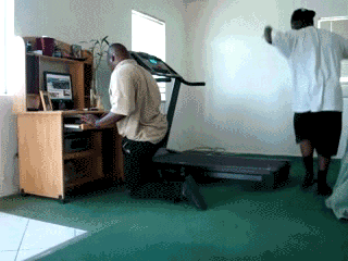 black guy treadmill