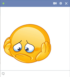 Worry smiley Facebook sticer