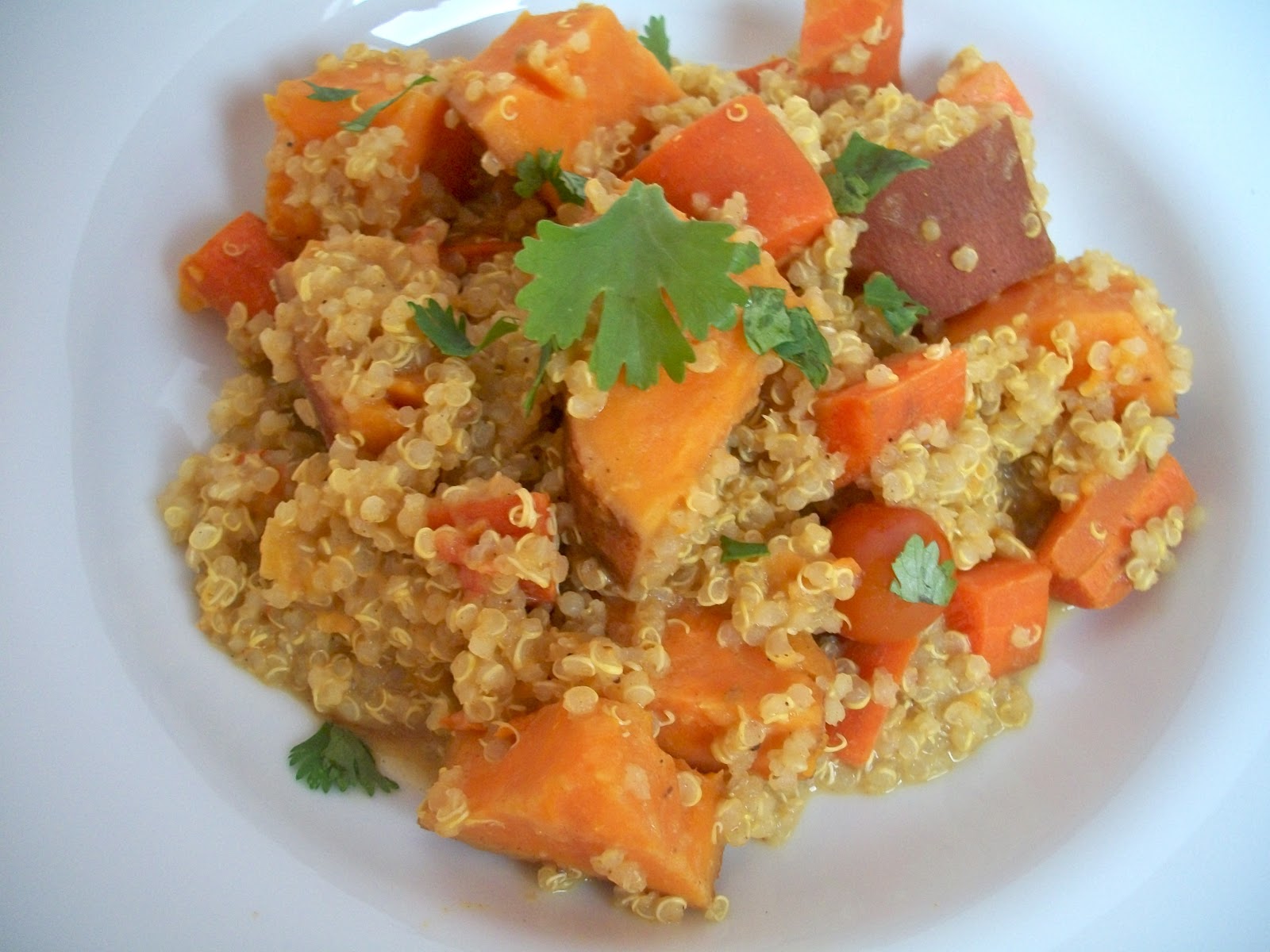 Brooke Bakes Coconut Curry Sweet Potatoes and Quinoa