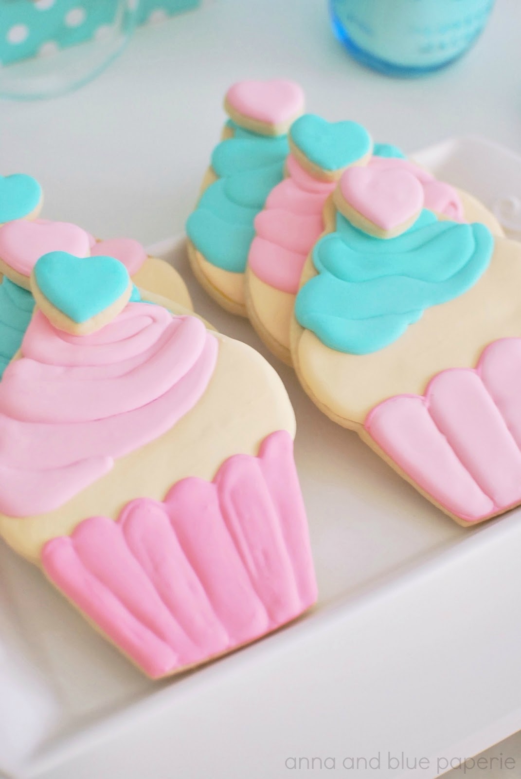 anna and blue paperie Pink and Aqua Cupcake Theme Party