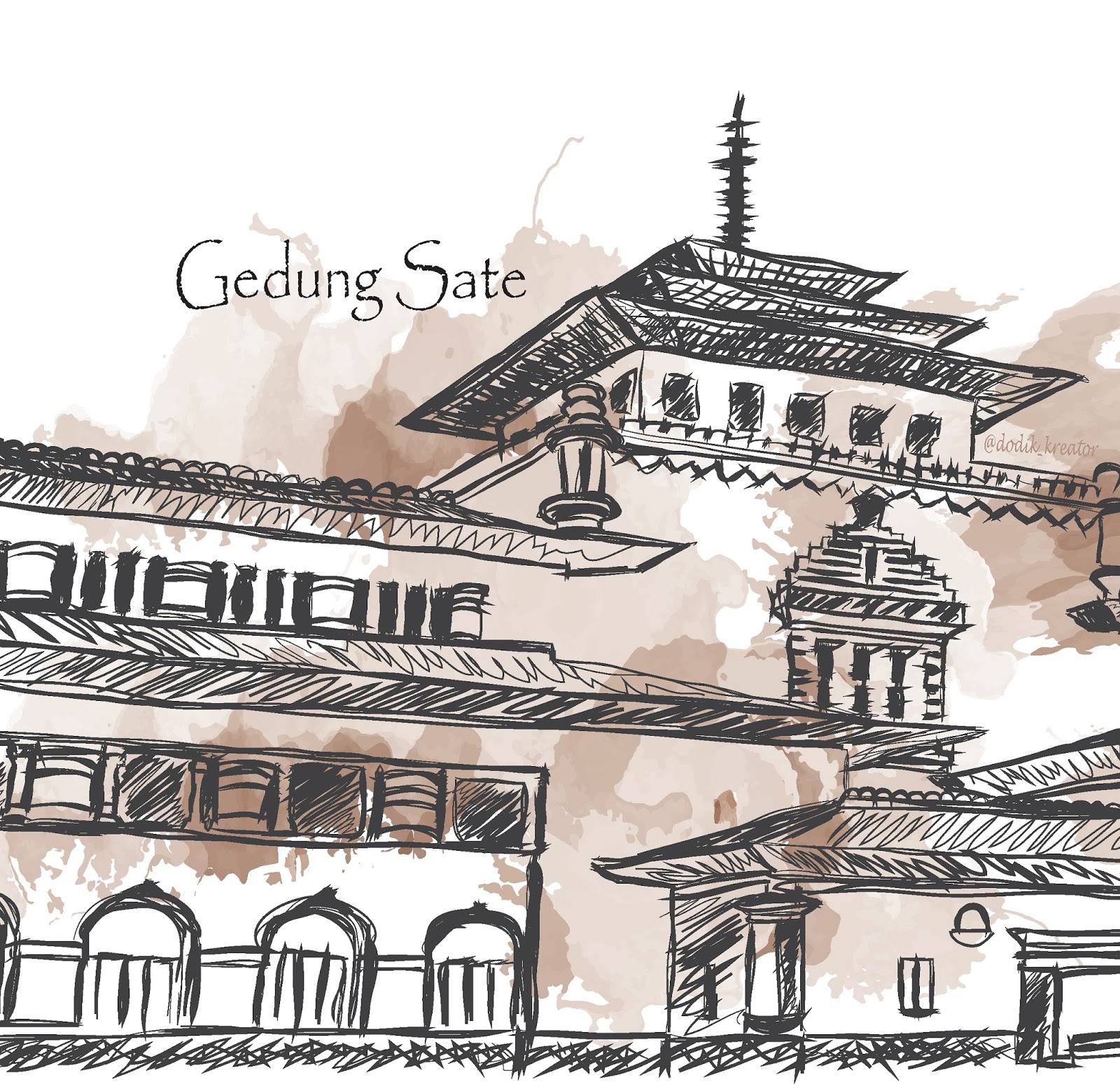 Sketsa Digital Gedung Sate Dokartid