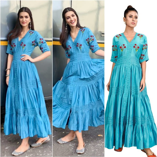 Kriti Sanon Wearing a Blue Dress by The Right Cut