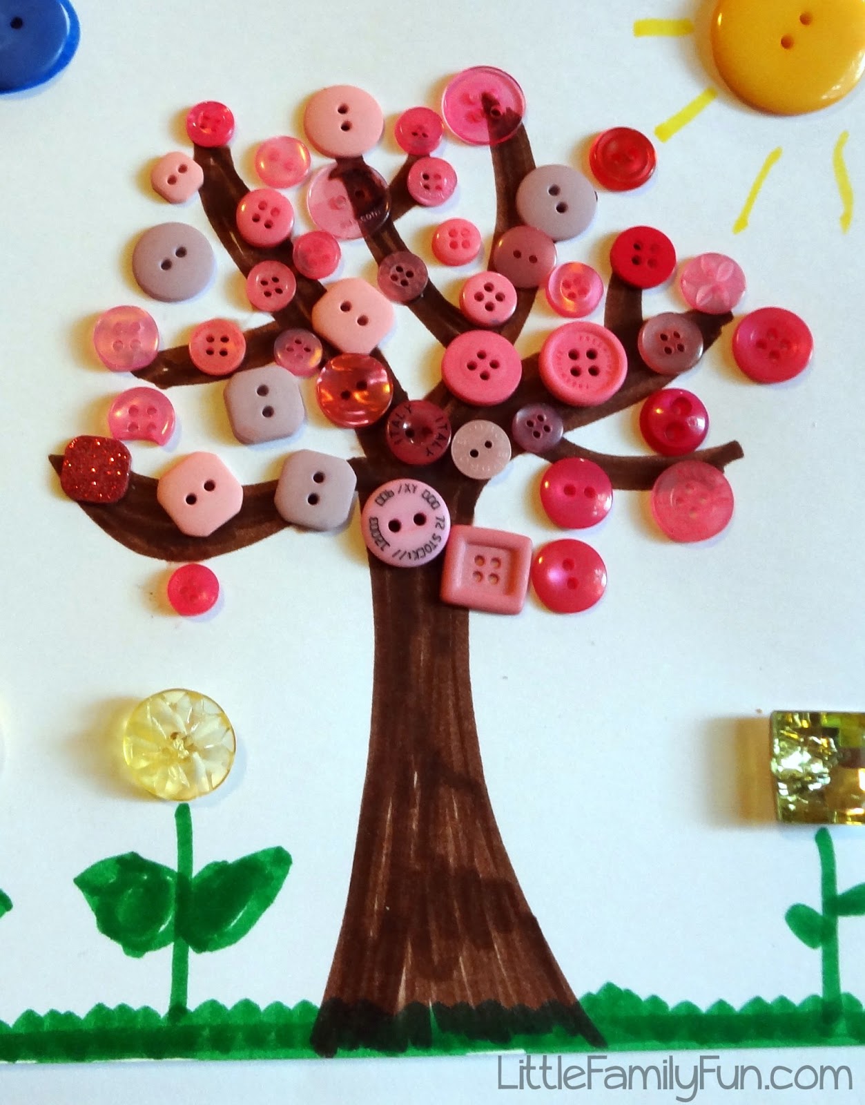 Little Family Fun: Spring Button Craft for Kids!