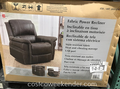 Costco 2000874 - Pulaski Fabric Power Recliner: great for those lazy Sundays, binge watching, and naps