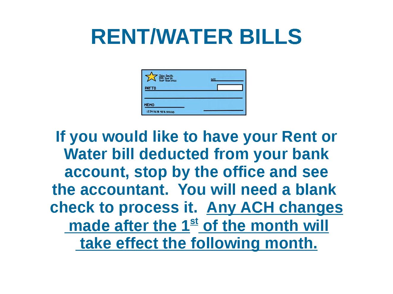 strawberry ridge rent water bills bill for rent