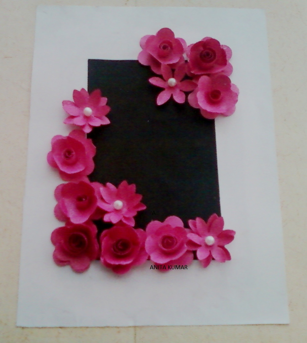 paper flower framed design ~ easy arts and crafts ideas