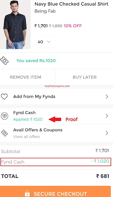 how to use fynd cash