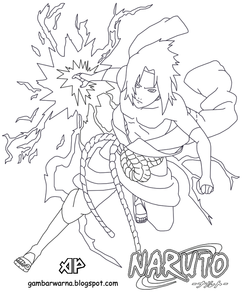 Mewarnai Sasuke Belajar Mewarnai Gambar