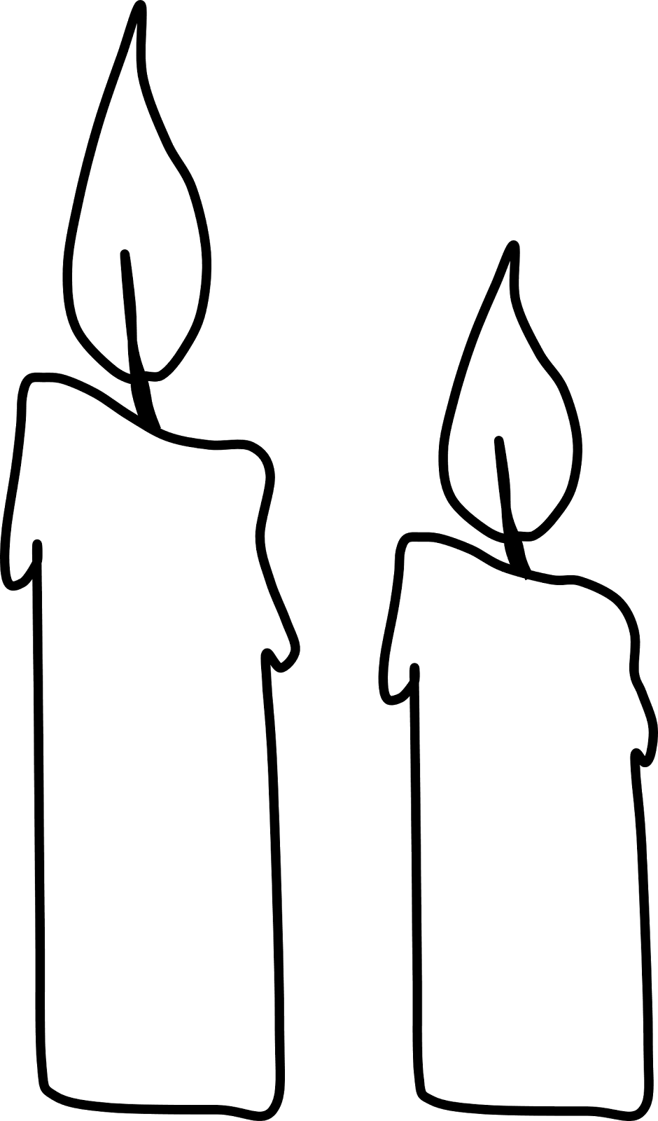 Candles Coloring Page Clipart