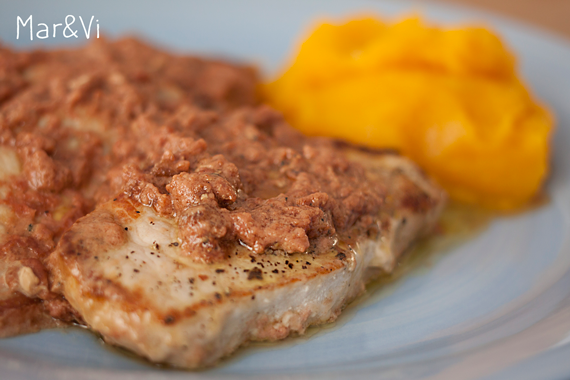 como preparar lomo de cerdo con salsa de paté