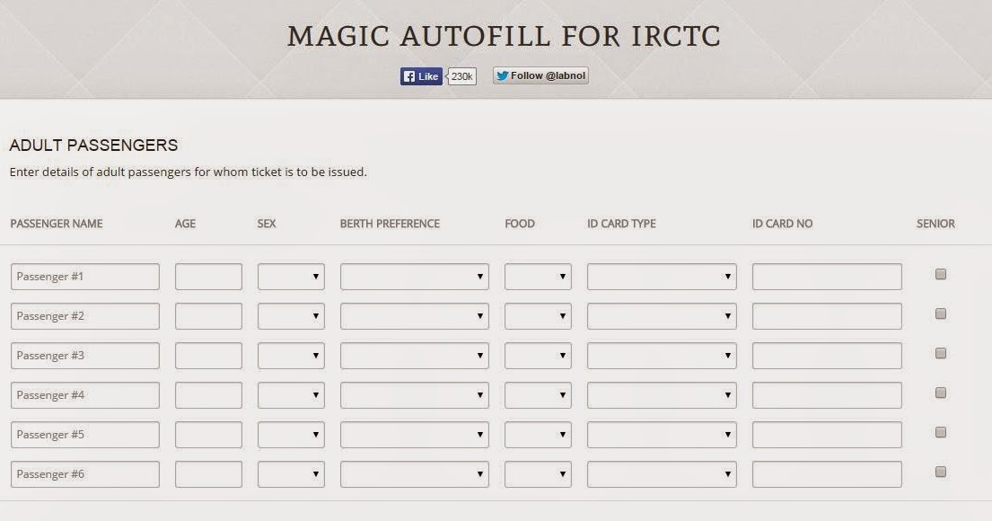 Irctc Autofill For The Next Generation Railway Booking