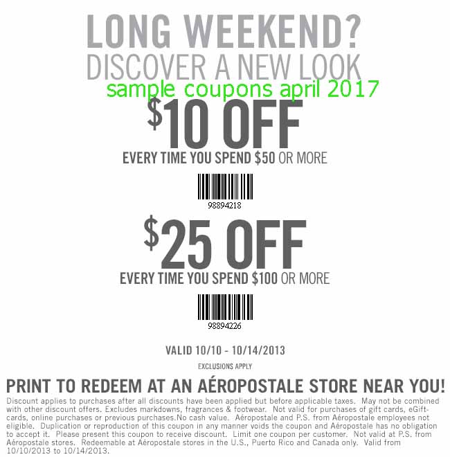 Ps aeropostale online coupons 2018