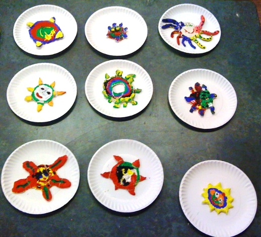 Lakeview Art Enrichment: Painted Clay Suns