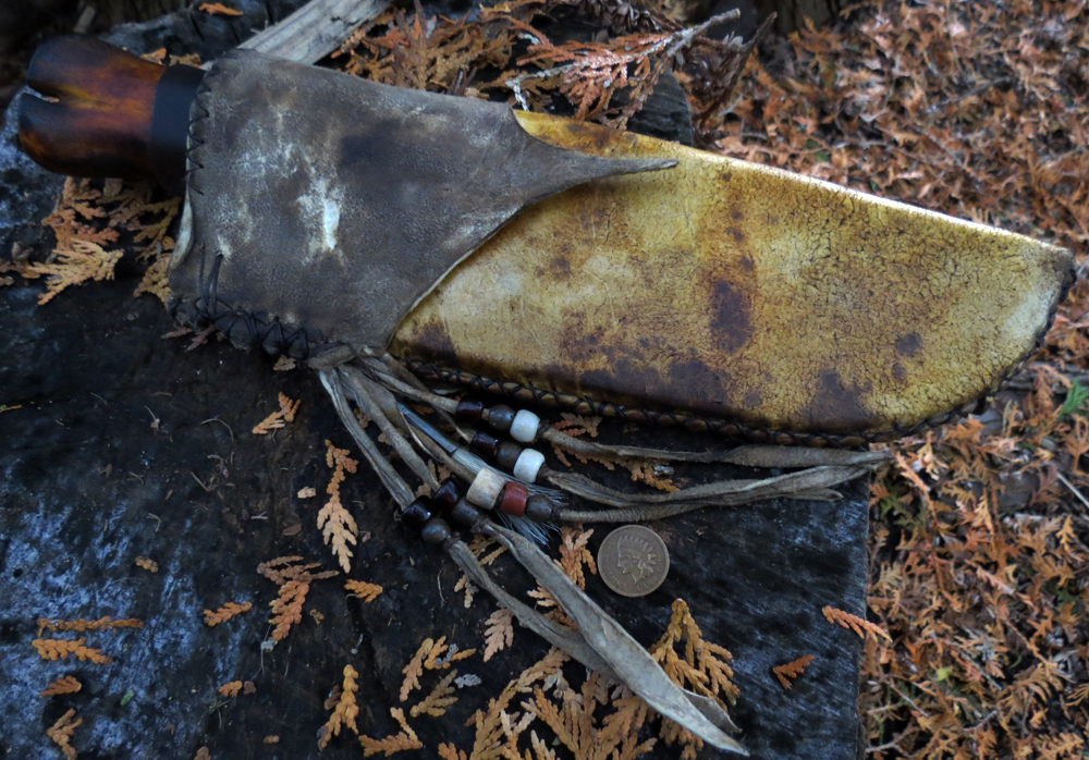 ML Knives Blog A Custom Frontier Belt knife with leather and rawhide