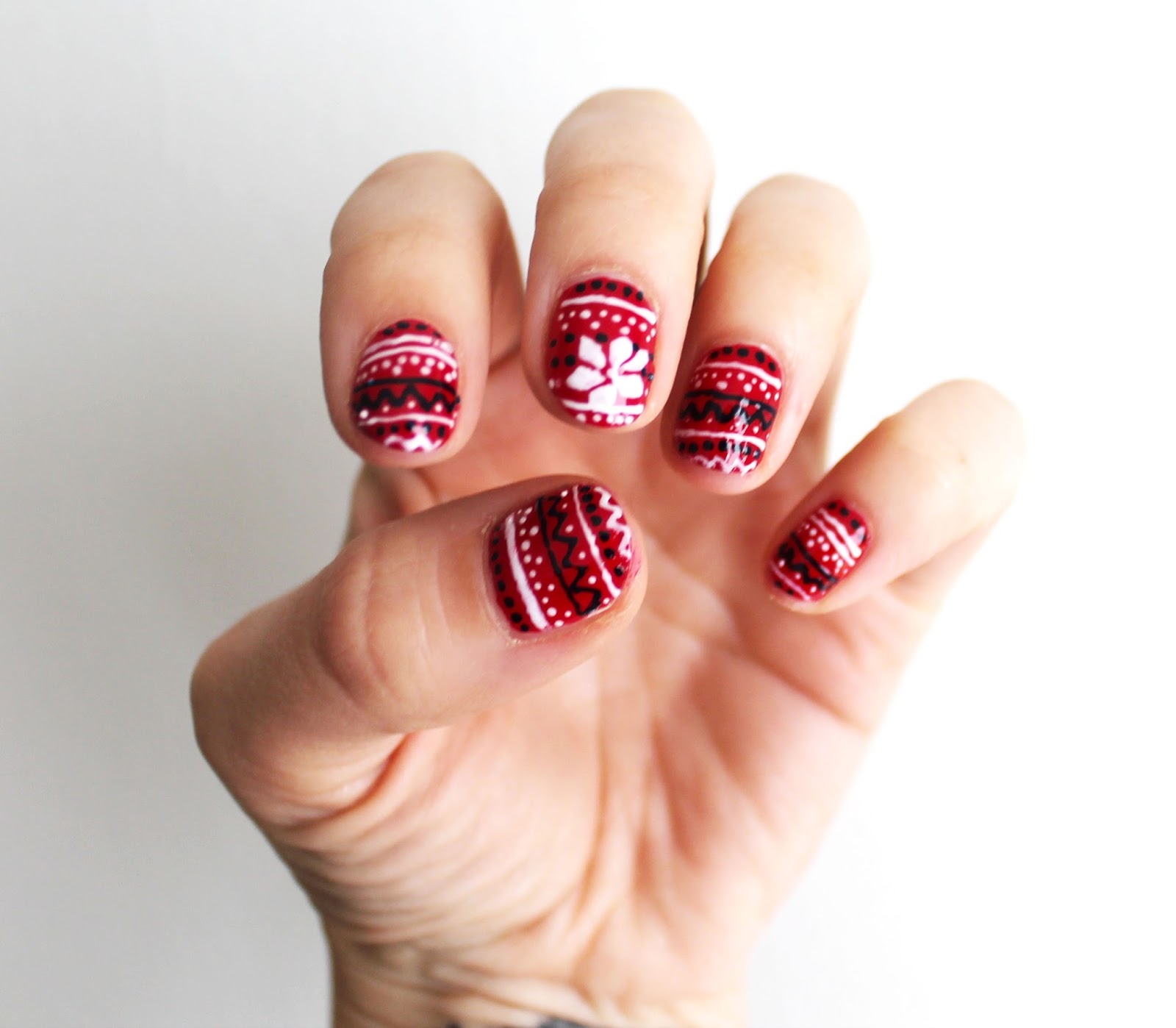 Ugly Christmas Sweater Nail Art - Jersey Girl, Texan Heart