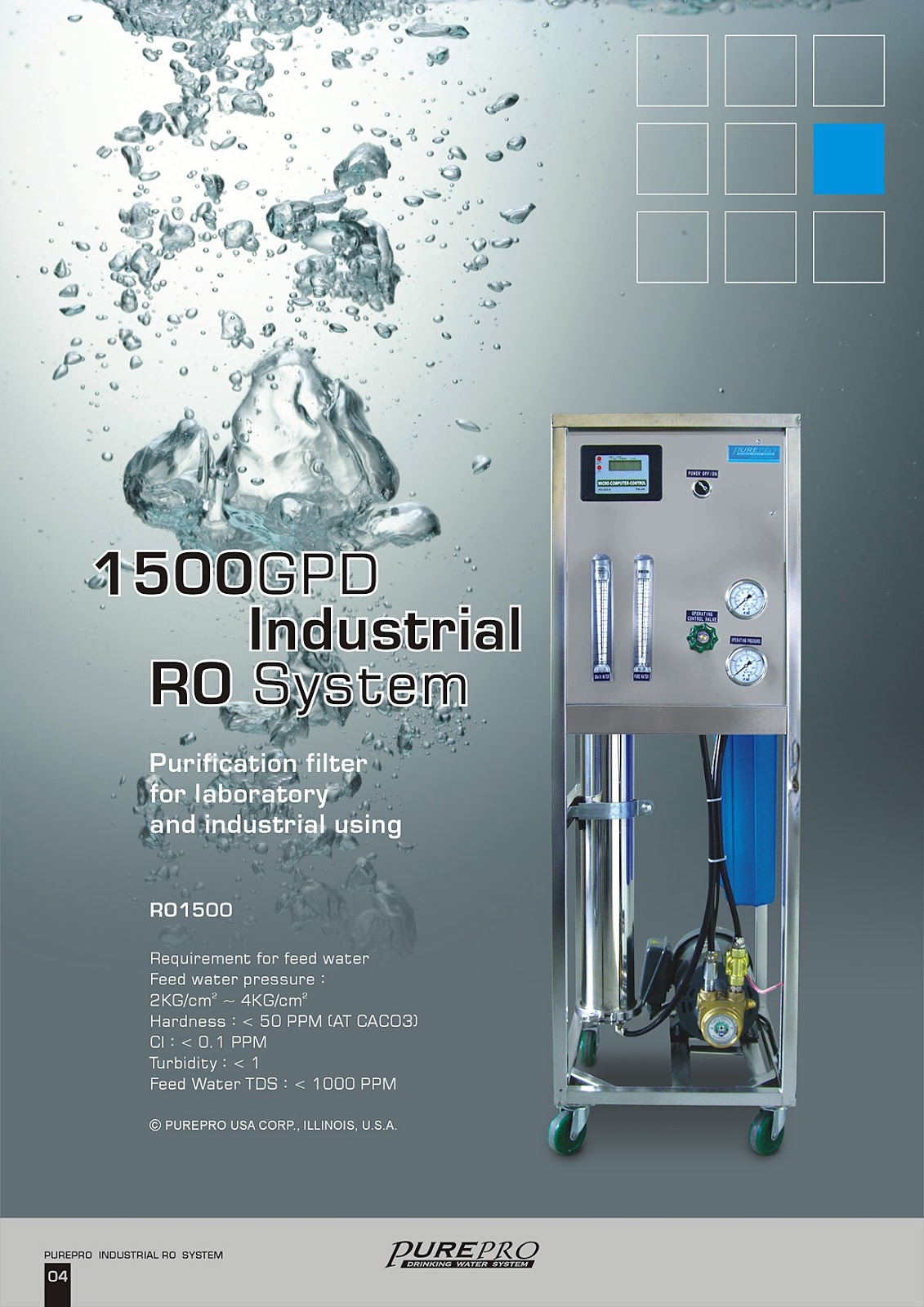 PurePro® RO1500 Industrial Reverse Osmosis Water Filter System