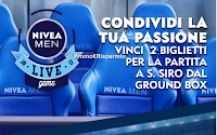Nivea Men: gioca e vinci gratis 2 posti al Ground Box di S.Siro per le partite del Milan Logo Nivea Men: gioca e vinci gratis 2 posti al Ground Box di S.Siro per le partite del Milan