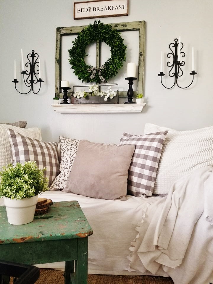 The Quaint Sanctuary { Early Spring Cottage Style Living Room Decor }