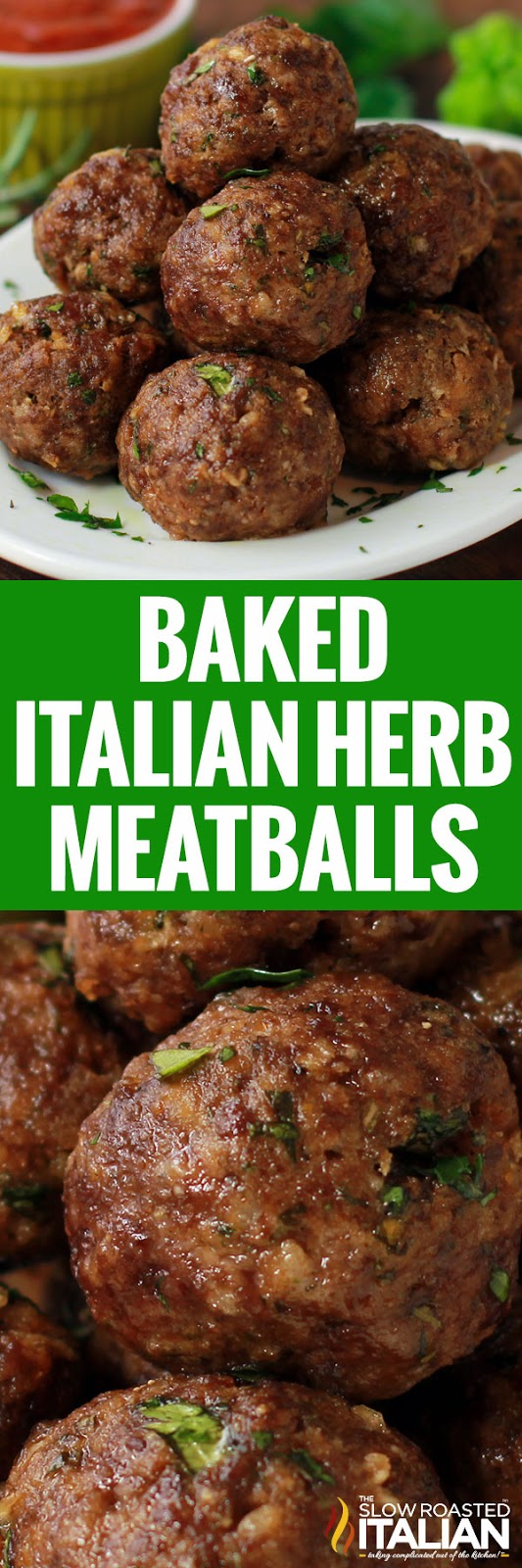 Italian Herb Baked Meatballs (With Video)