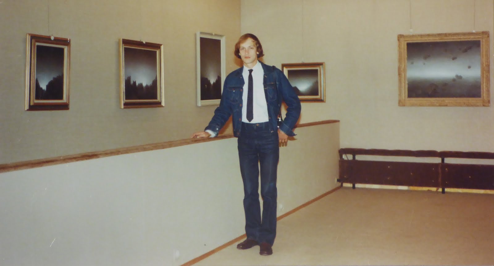 ALEXANDER RABINE AT HIS EXHIBITION AT CHANTEPIERRE GALLERY, AUBONNE, SWITZERLAND, 1981