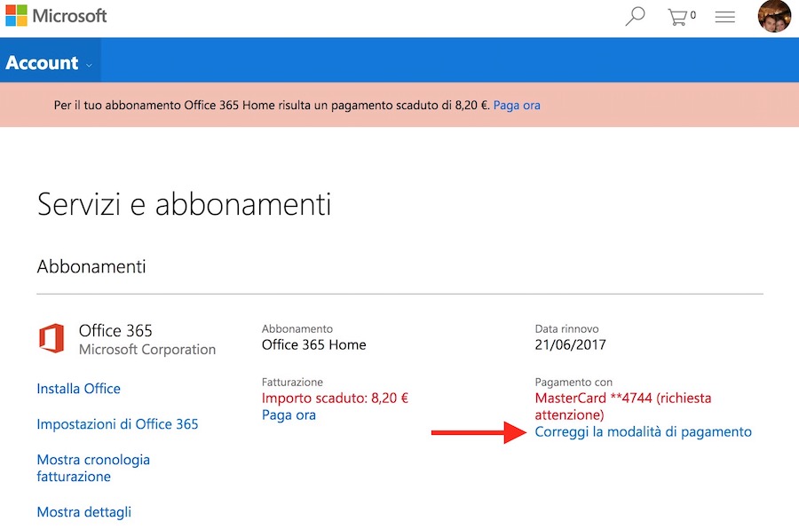 microsoft office account