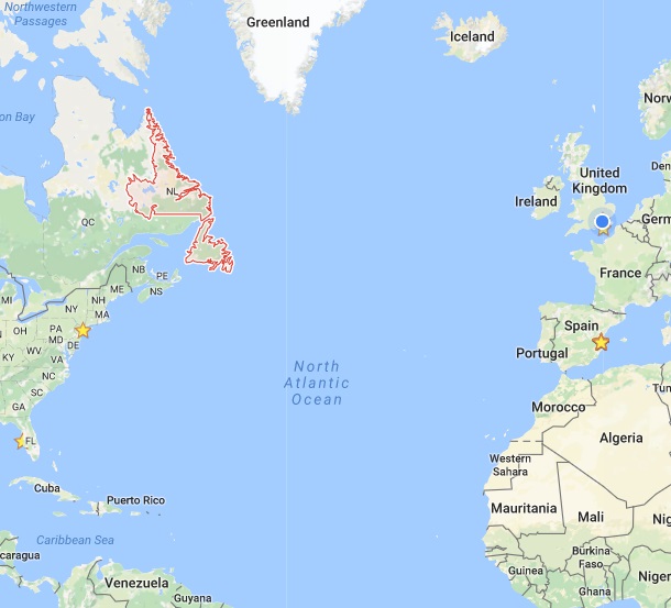 the location of newfoundland and labrador in canada