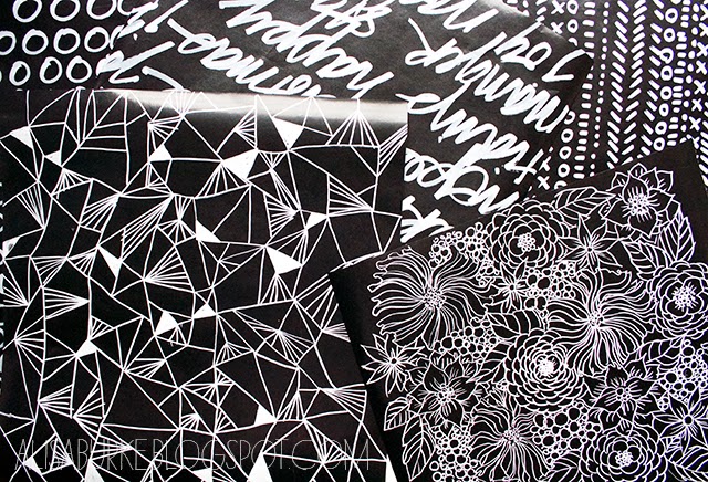 alisaburke: black and white wrapping paper