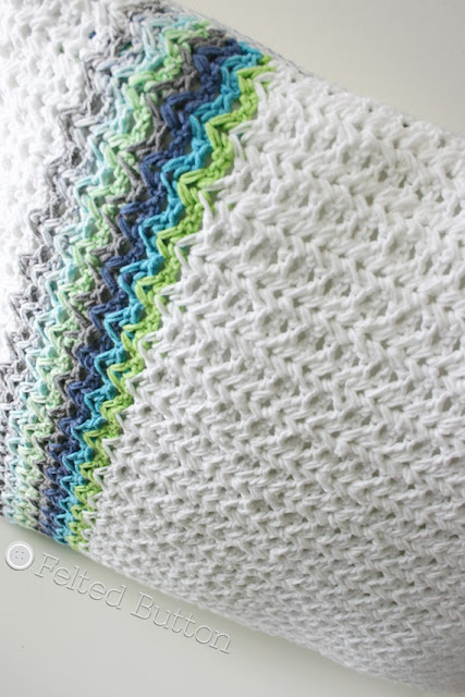 Taking Shape Pillow Set Crochet Pattern -- Herringbone Pillow by Susan Carlson of Felted Button