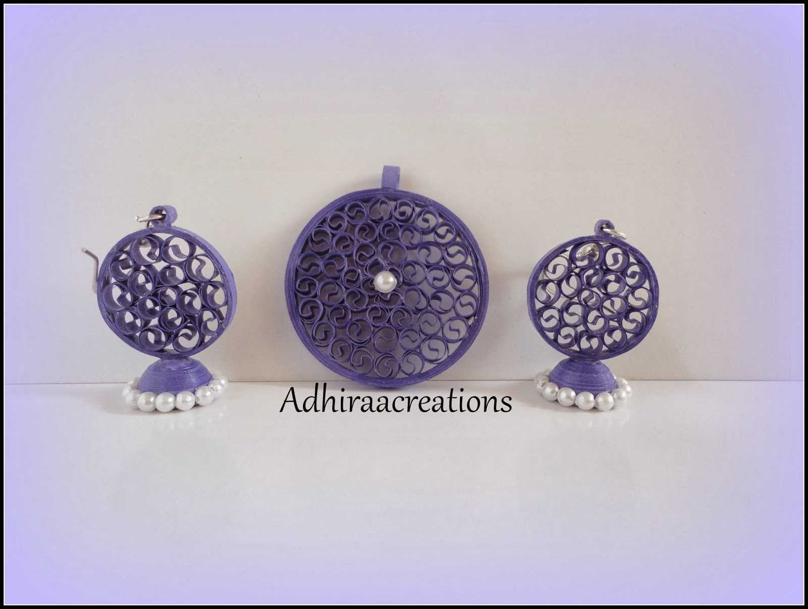 Adhiraacreations Quilled jewellery set