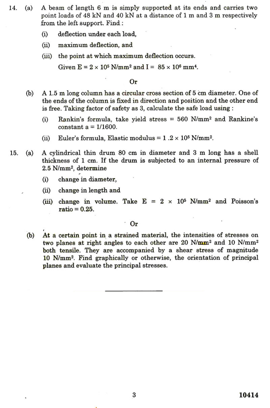 ME2254 Strength of Materials May June 2012 Question Paper University