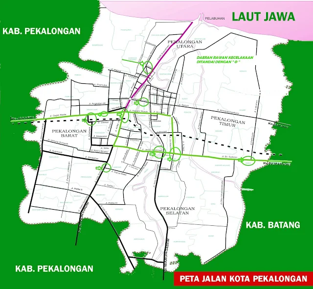 Gambar Peta Jalan Kota Pekalongan