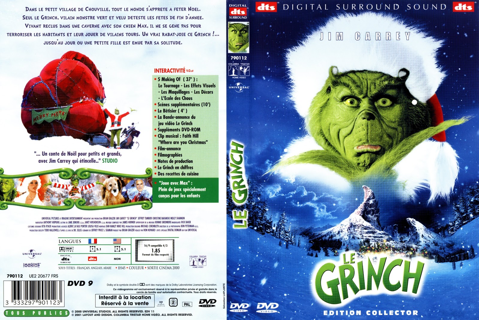 jaquette dvd jaquette dvd le grinch the grinch stole christmas dvd