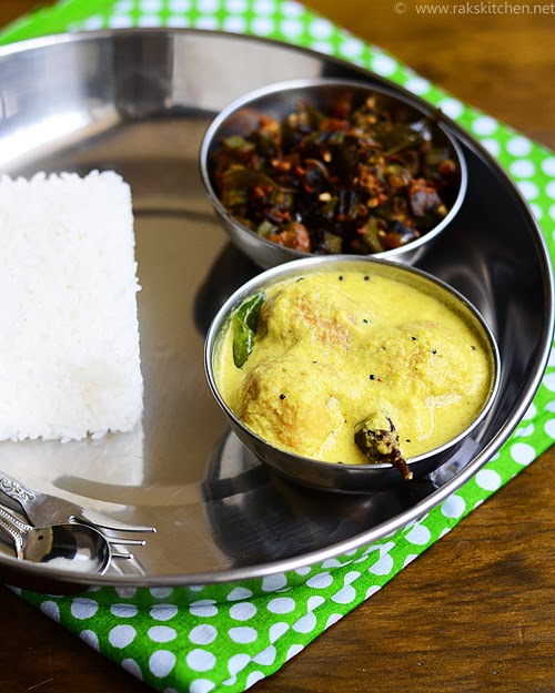 mor kuzhambu with vadai, ladies finger curry mor kuzhambu with vadai, ladies finger curry