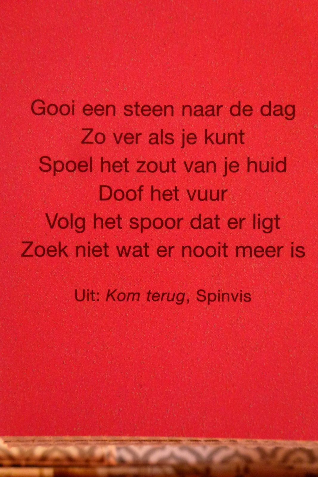 ruis en ritsel citaat Spinvis (flow scheurkalender)