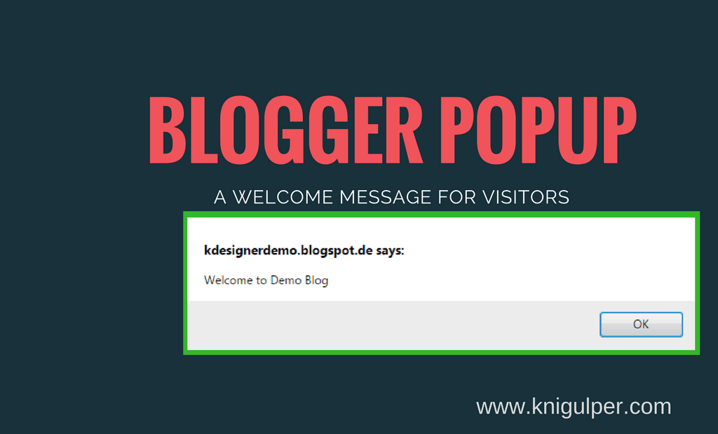 blogger popup message